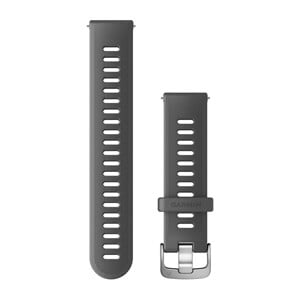 Schnellwechsel-Armband 20 mm Dunkelgrau Edelstahl-Teile in Silbe