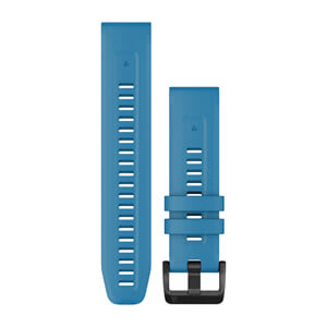 QuickFit®-Armband 22mm, Himmelblau mit Schnalle aus schwarzem Ed