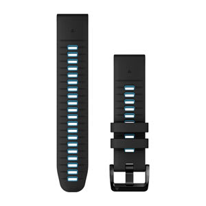Quickfit®-Armband 22 mm, Silikon Schwarz/Zirrusblau Teile aus Ed