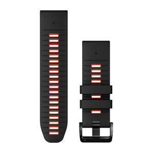 QuickFit®-Armbänder 26 mm, Silikon Schwarz/Flammenrot Teile aus