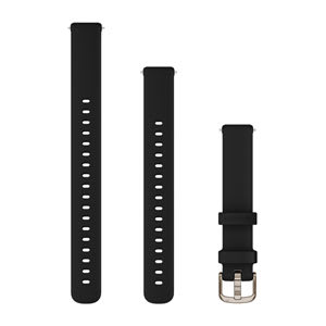 Lily® 2-Wechselarmband 14 mm, Silikon Schwarz, Teile in Cremegol